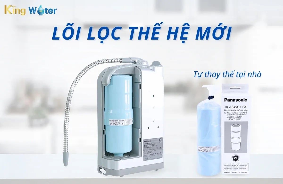 Panasonic TK-AS45 cho phép người dùng tự thay lõi lọc một cách dễ dàng ngay tại nhà