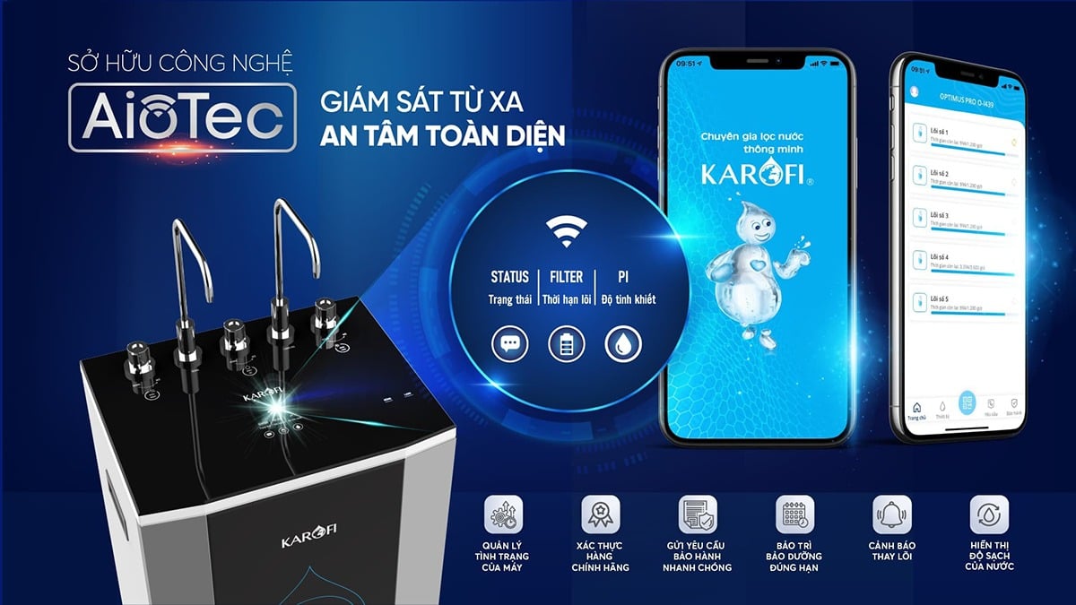 Máy KAD-C55 sở hữu hệ thống AIoTec dễ dàng theo dõi ngay cả khi vắng nhà