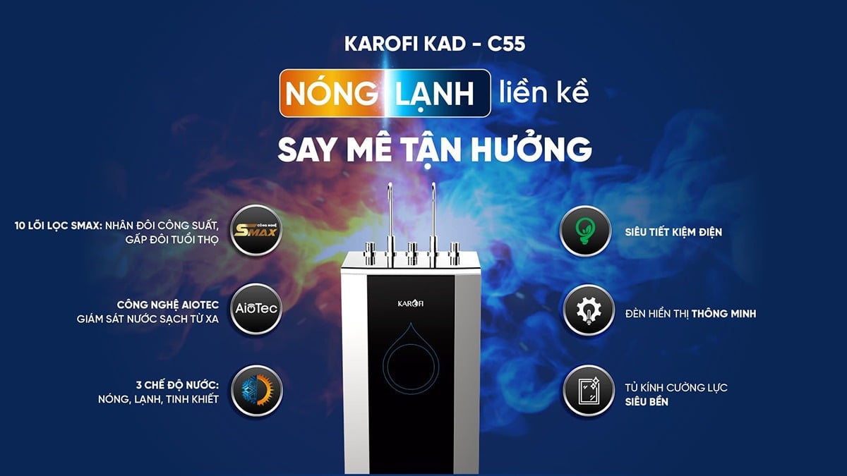 Máy lọc nước nóng lạnh Karofi KAD-C55