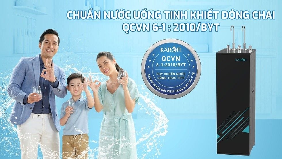 Nước sau lọc đạt chuẩn nước uống tinh khiết đóng chai QCVN 6-1:2010 BYT