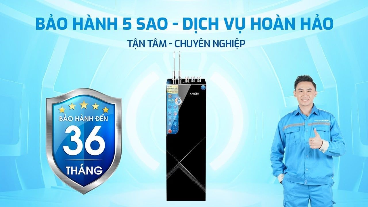 Bảo hành 36 tháng máy lọc nước Karofi KAD-M82 chính hãng