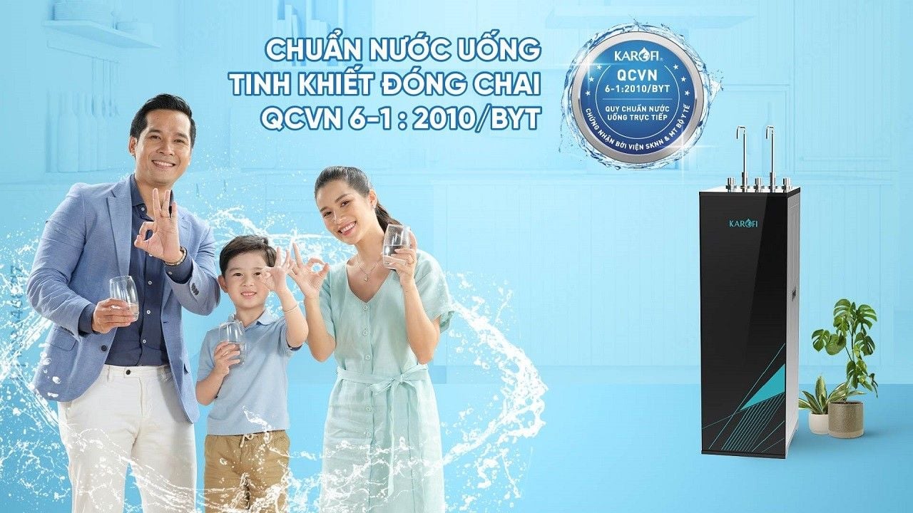 Karofi KAD-X58 có nước uống tiêu chuẩn đạt chứng nhận sạch từ Bộ Y Tế QCVN 6-1:2010/BYT