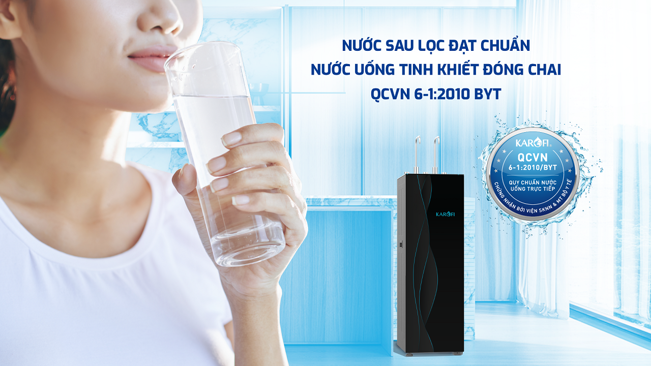 Karofi KAD-X68 đạt chuẩn nước uống tinh khiết đóng chai QCVN 6-1:2010 BYT