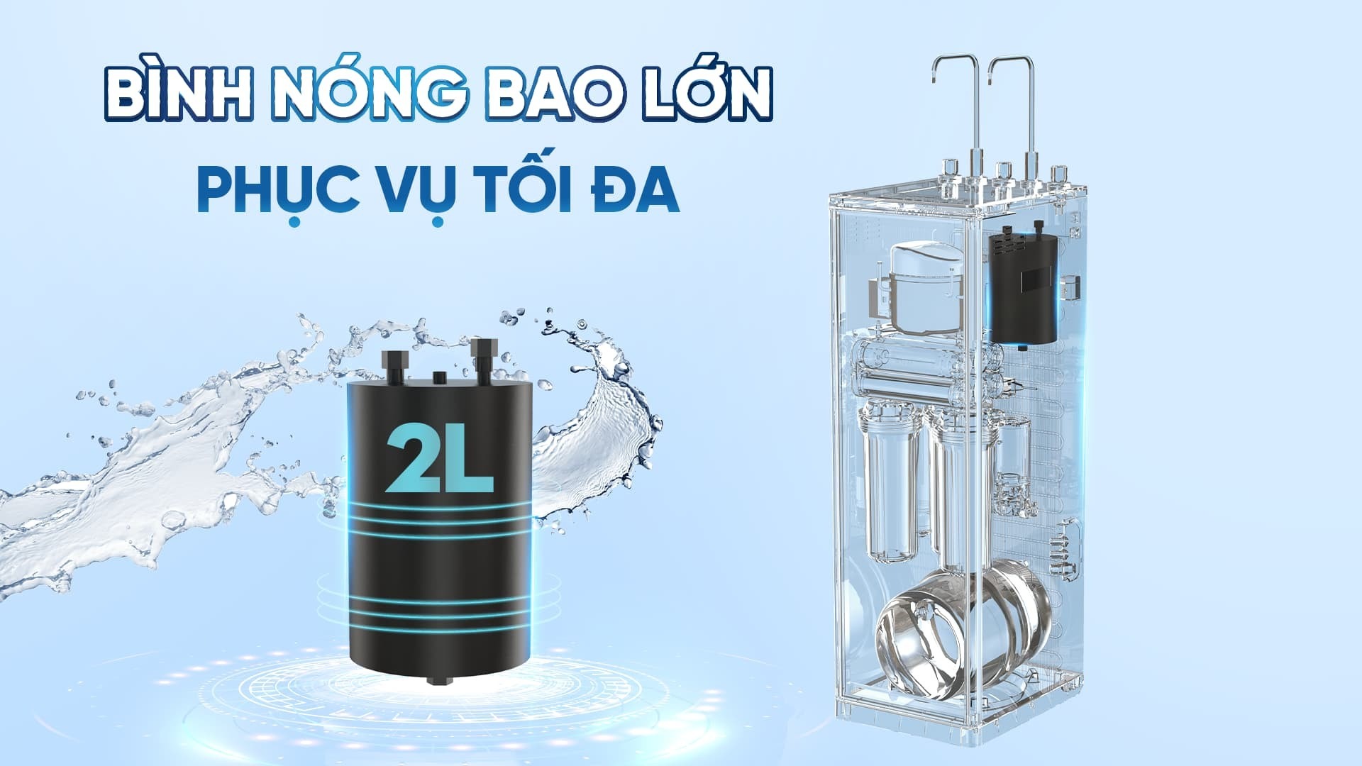 Máy lọc nước Karofi KAH-D10 có bình nóng bao lớn