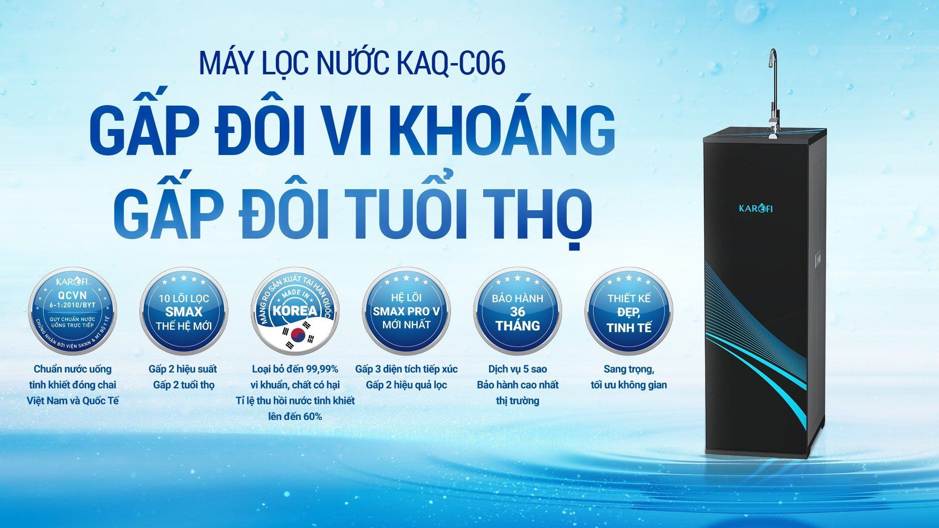Máy lọc nước Karofi KAQ-C06 chính hãng
