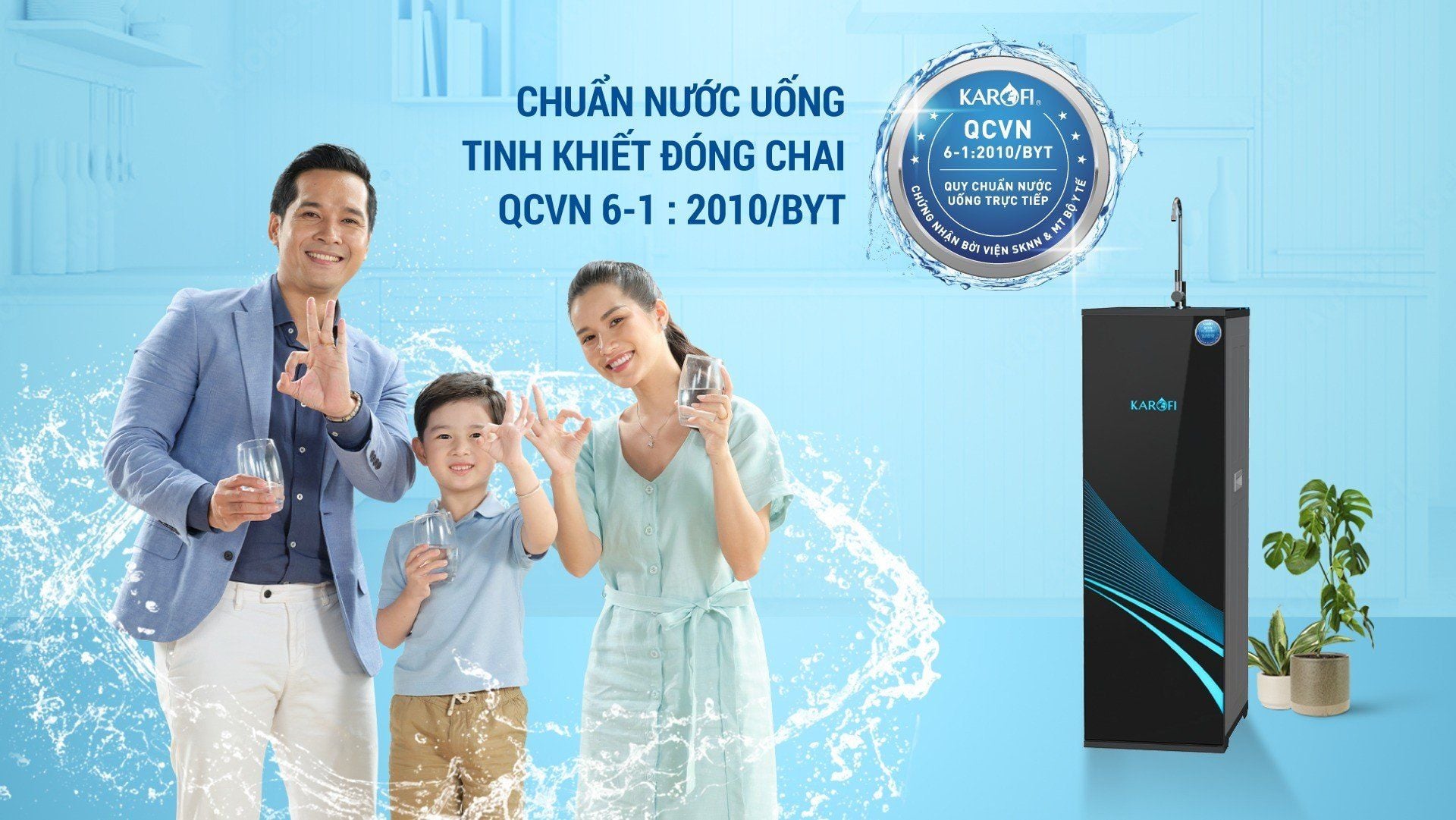 Karofi KAQ-C06 có nước sau lọc đạt chuẩn nước đóng chai QCVN 6-1:2010 BYT