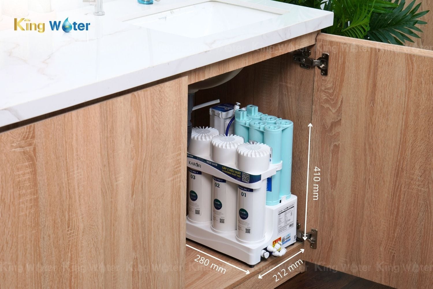 Karofi KAQ-U50K nhỏ gọn, dễ dàng đặt gầm