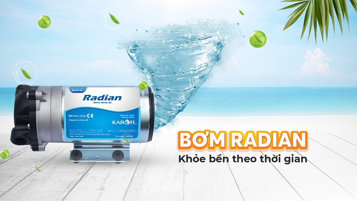 Máy Karofi được trang bị máy bơm Radian khỏe bền theo thời gian