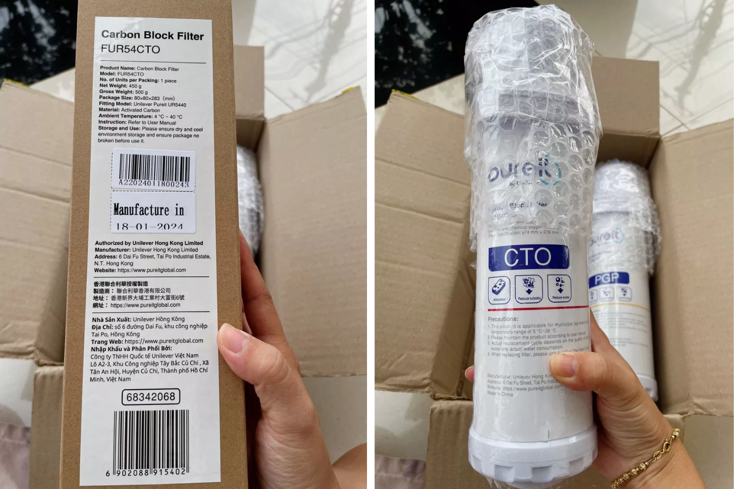 KingWater thay lõi Pureit chính hãng, nguyên kiện nguyên seal rõ ràng