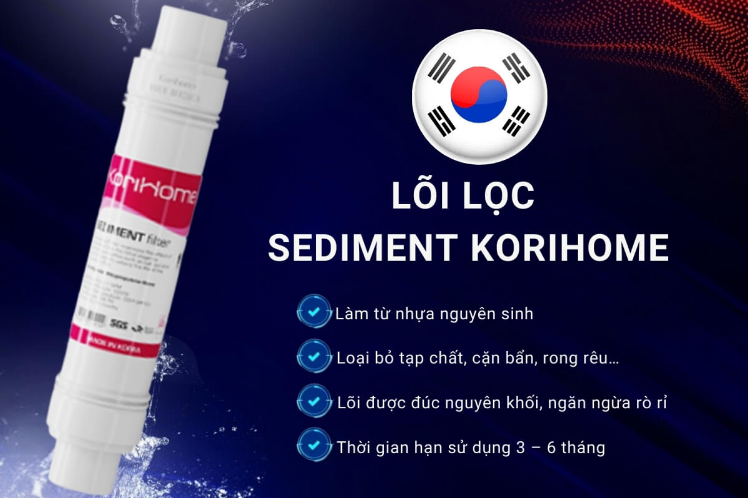 2 Lõi Sediment PP được cấu tạo từ các sợi polypropylen bông xốp