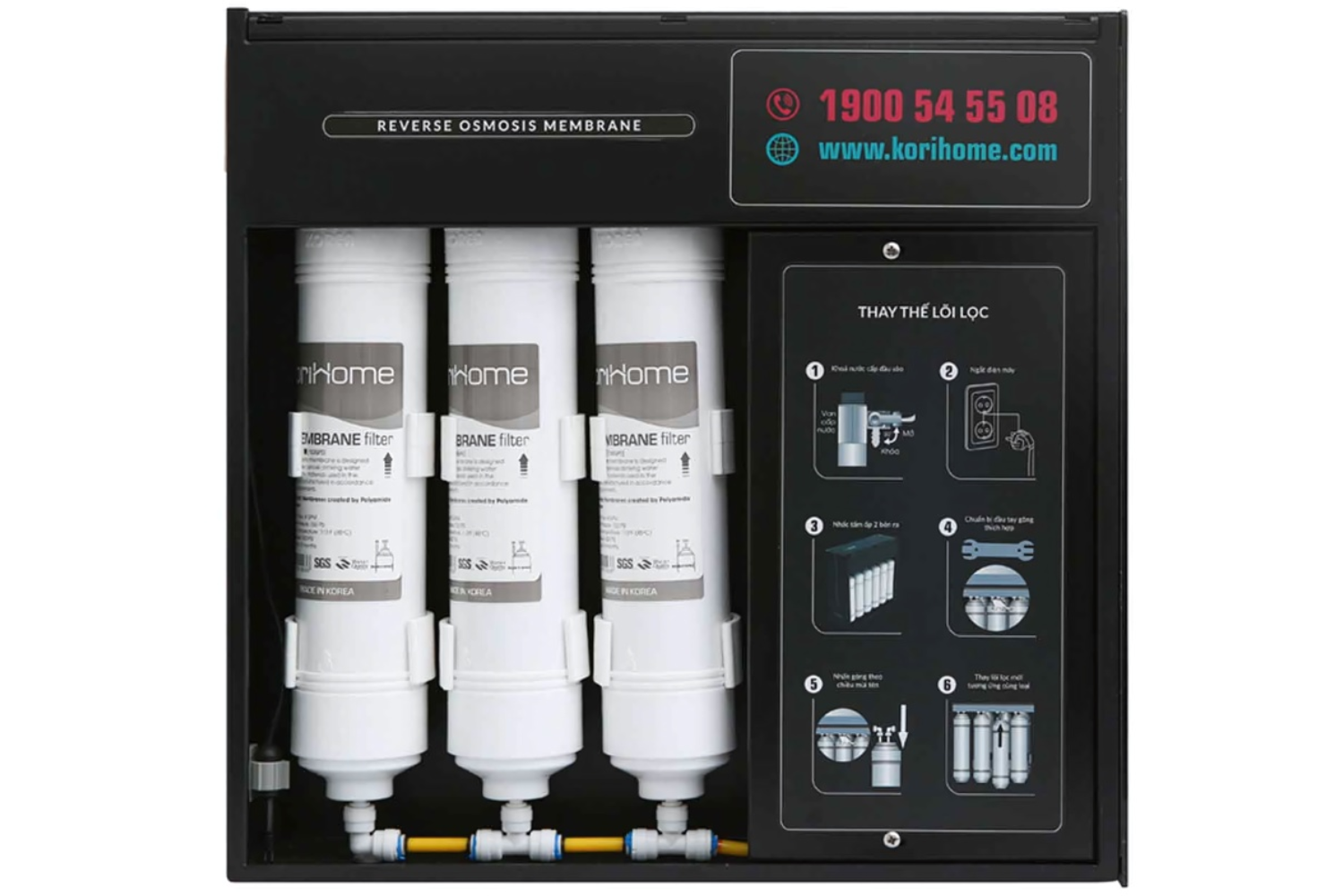 Model WPK-K93 thậm chí còn tích hợp đến 3 màng lọc RO đấu song song