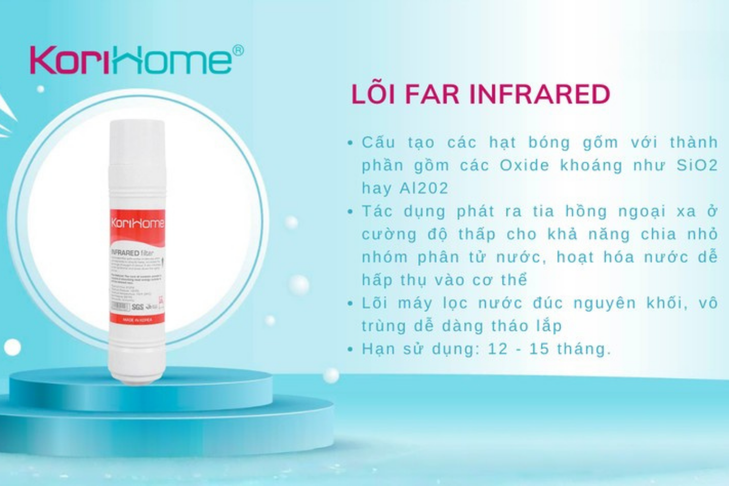 Lõi hồng ngoại, làm cho nước dễ dàng thẩm thấu vào cơ thể