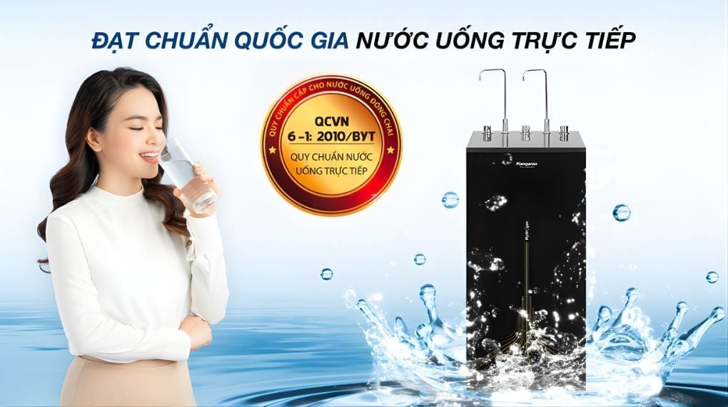 Nước sau khi lọc đạt tiêu chuẩn nước uống trực tiếp không cần đun sôi
