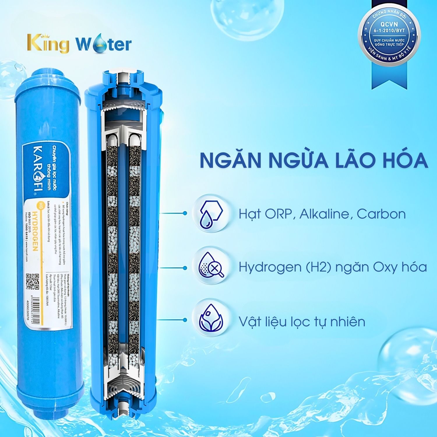 Bổ sung Hydrogen hoạt hóa vào nước, chống oxy hoá hiệu quả