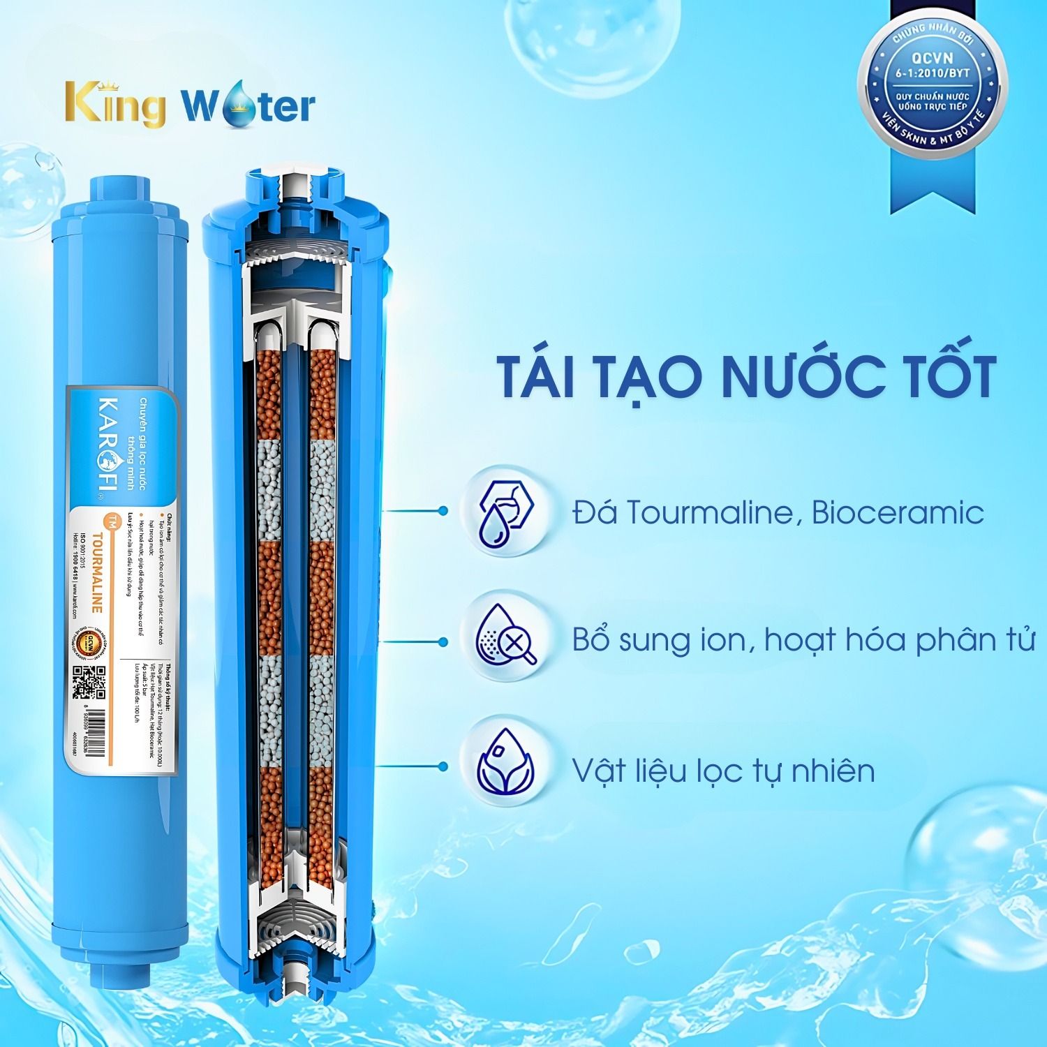 Lõi Tourmaline hoạt hoá giúp cơ thể dễ dàng hấp thu oxy và khoáng chất.