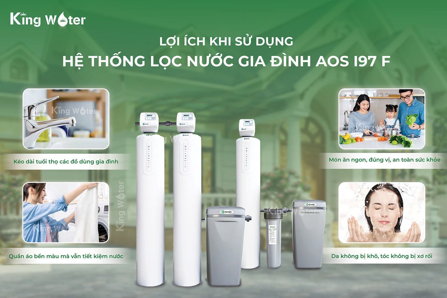 Sử dụng máy lọc nước AoSmith AOS i97 F giúp bảo vệ sức khỏe gia đình bạn