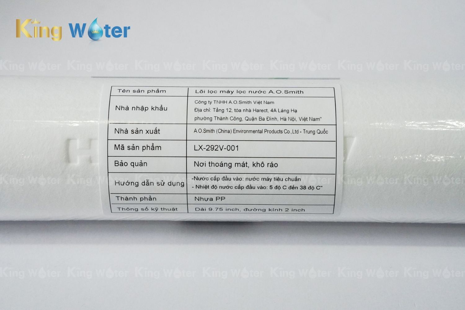 Thông số kỹ thuật của lõi AOSmith PP5 (Mã LX-292V-001)