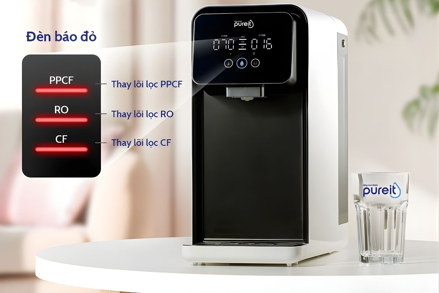 Cảnh báo xuất hiện đồng nghĩa với việc lõi RO không còn đảm bảo khả năng lọc tối ưu, cần thay mới