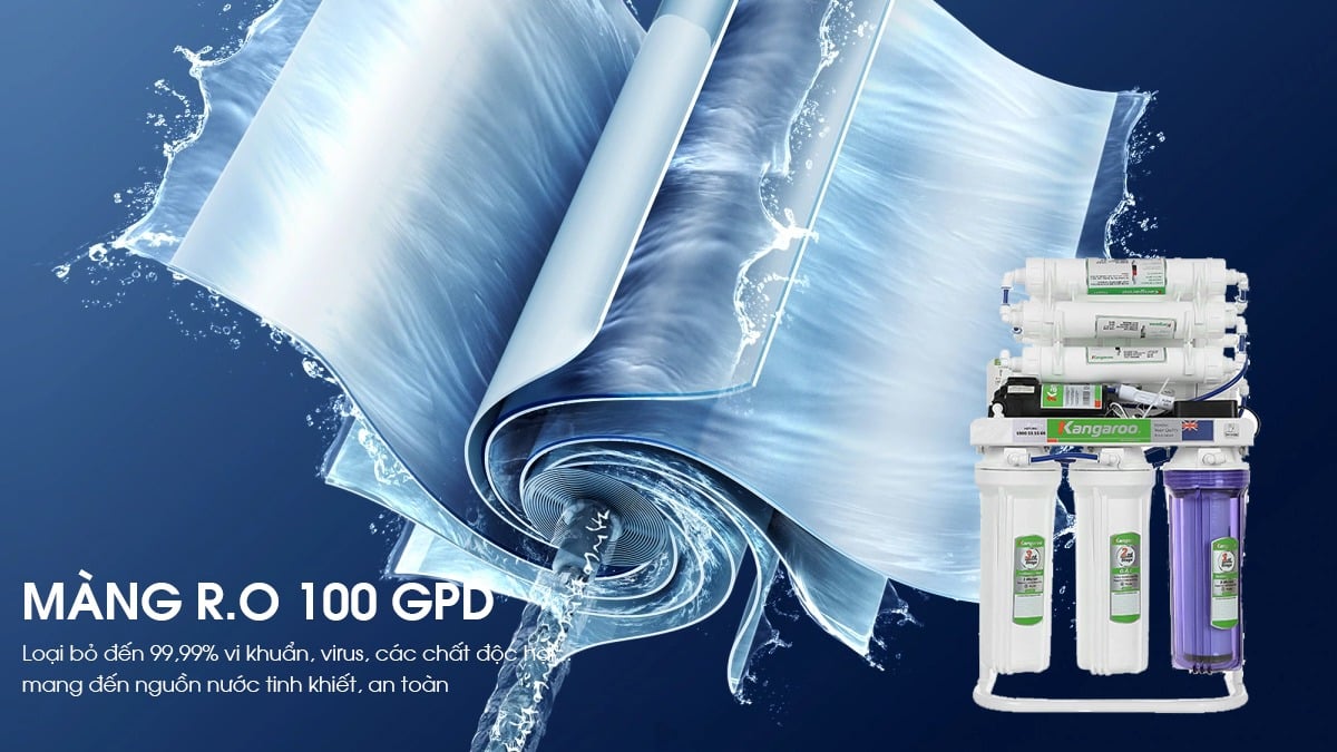 Máy lọc nước Kangaroo KG10A20 trang bị màng RO 100GPD Hàn Quốc