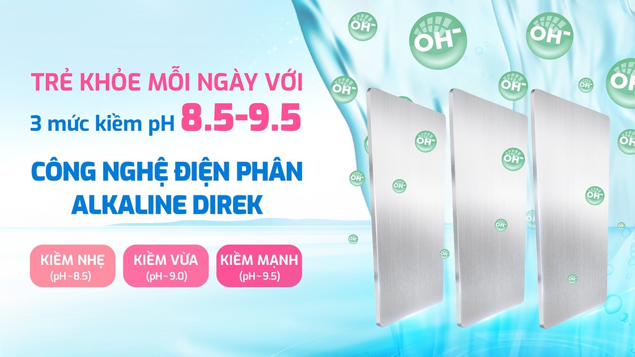 Máy hydro-ion kiềm KAE-S695 tích hợp công nghệ Alkaline Direk