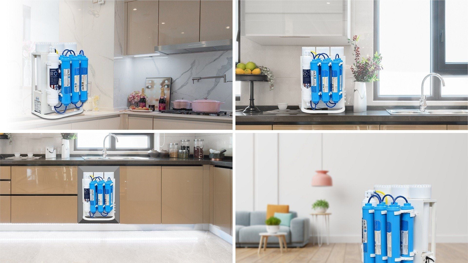 Máy lọc nước âm tủ để gầm Karofi, lọc sạch đa tầng hiệu quả