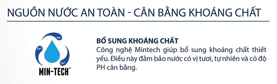 Máy lọc Aosmith E2 sử dụng công nghệ Mintech cân bằng khoáng chất trong nước