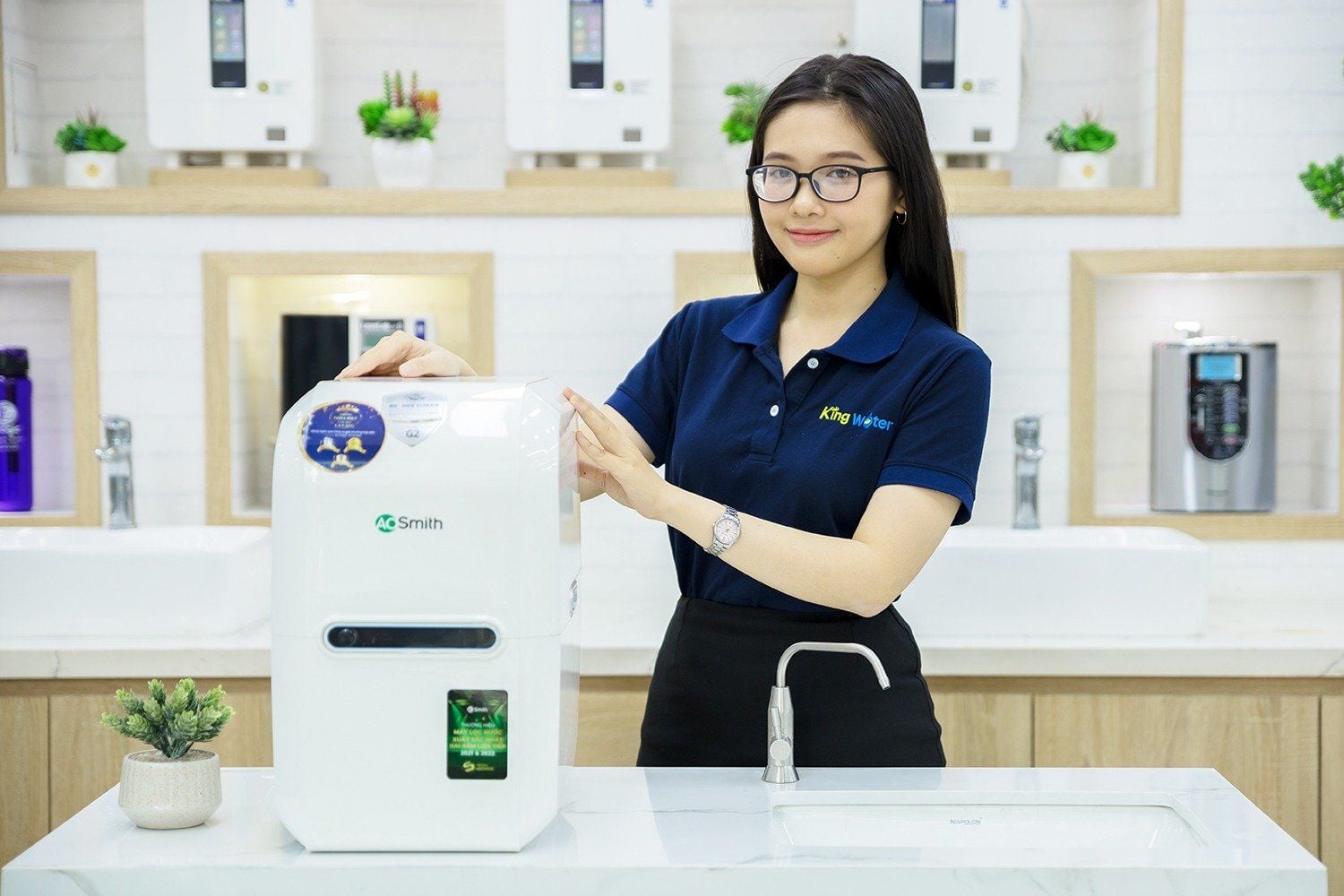 Máy lọc AO Smith G2 với thiết kế nhỏ gọn, đẹp mắt