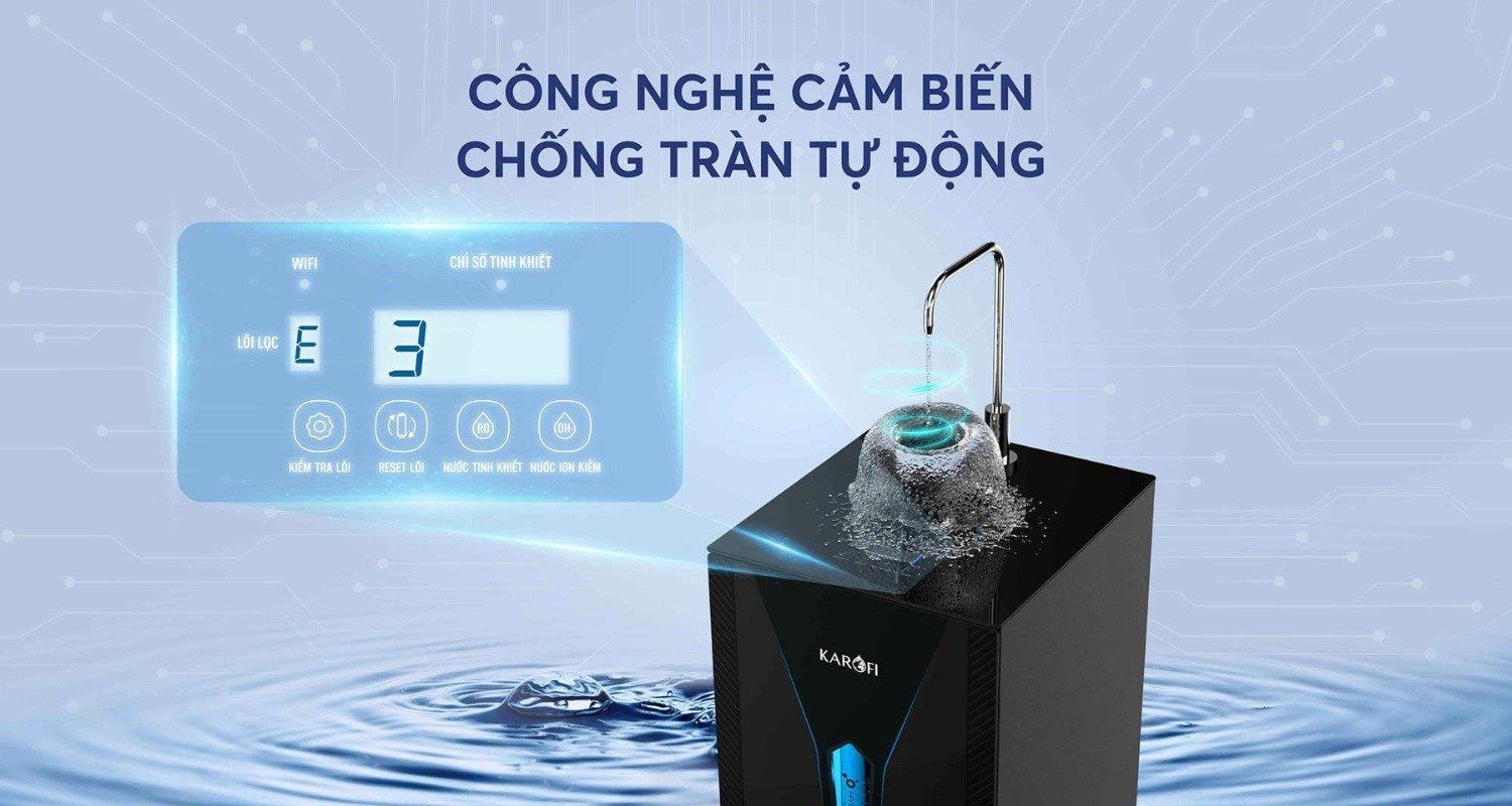 Karofi KAE-S65 nổi bật với công nghệ cảm biến chống tràn tự động