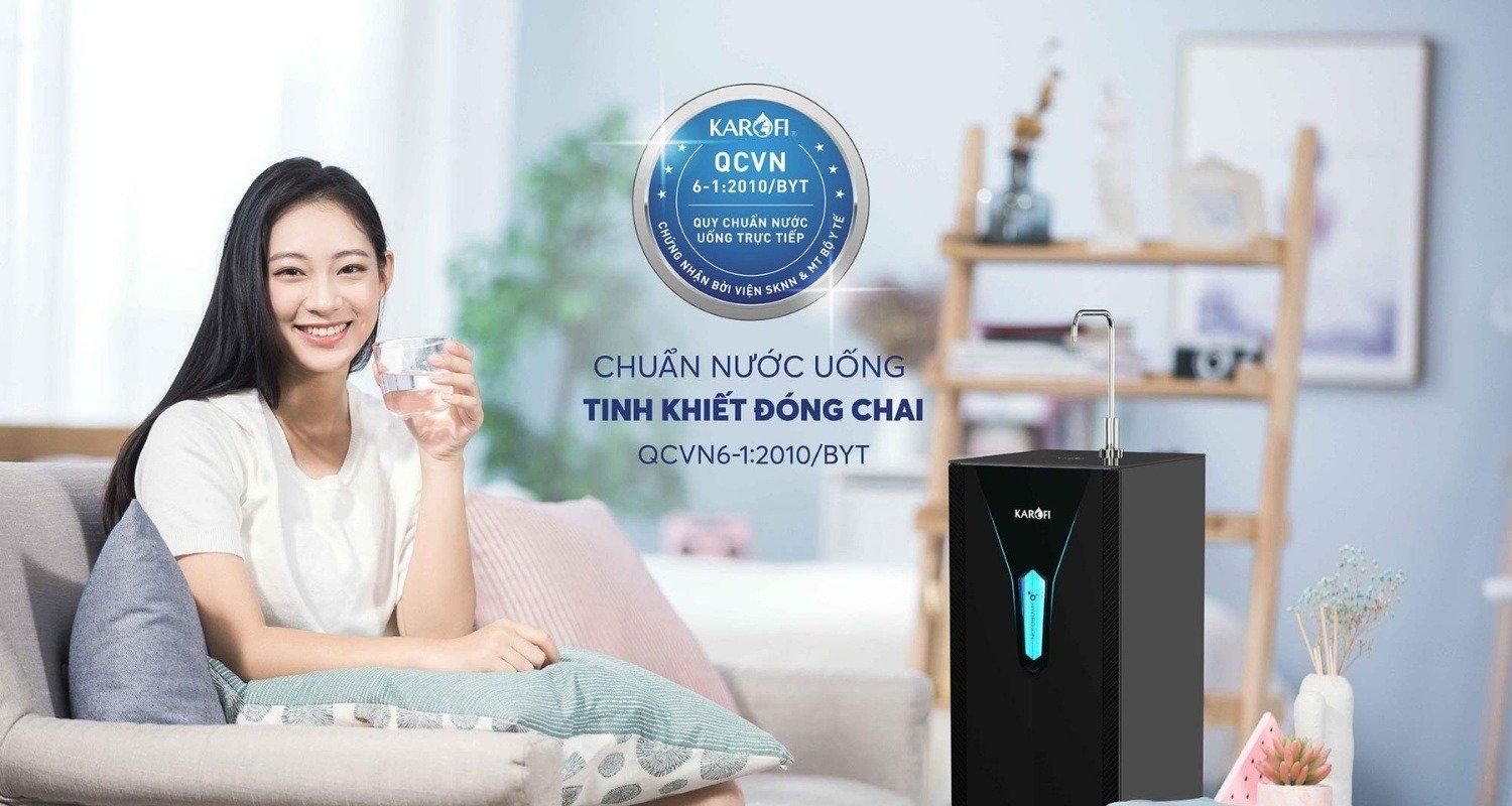 Nguồn nước tinh khiết của Karofi KAE-S65 đạt chuẩn QCVN 6-1:2010/BYT
