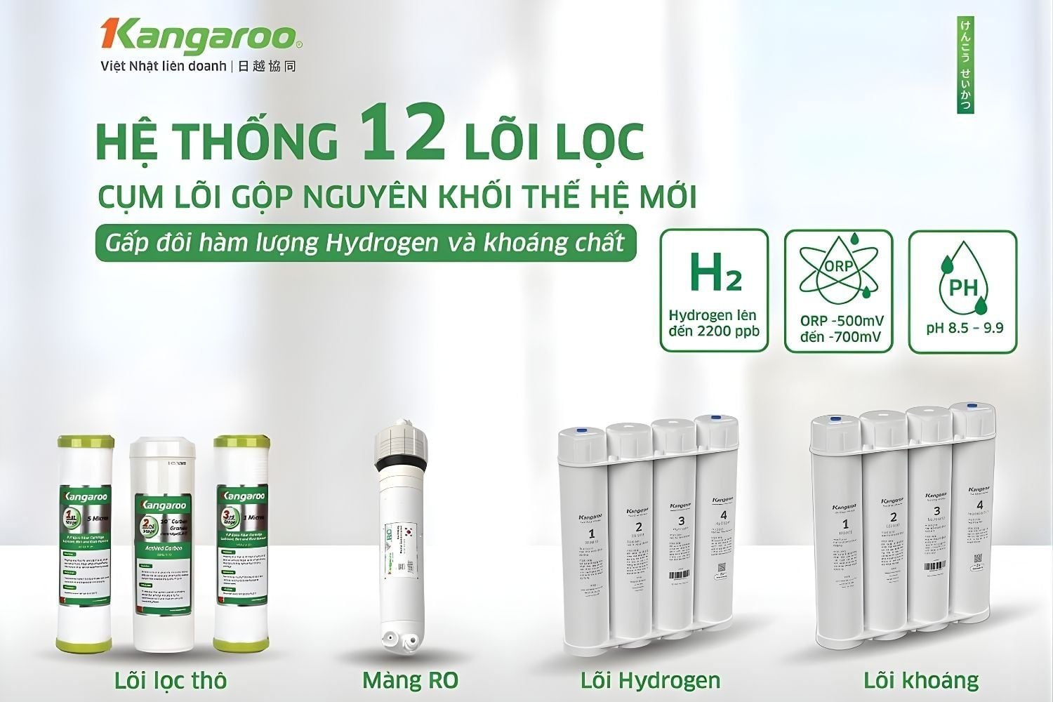 Hệ thống 12 lõi lọc mạnh mẽ