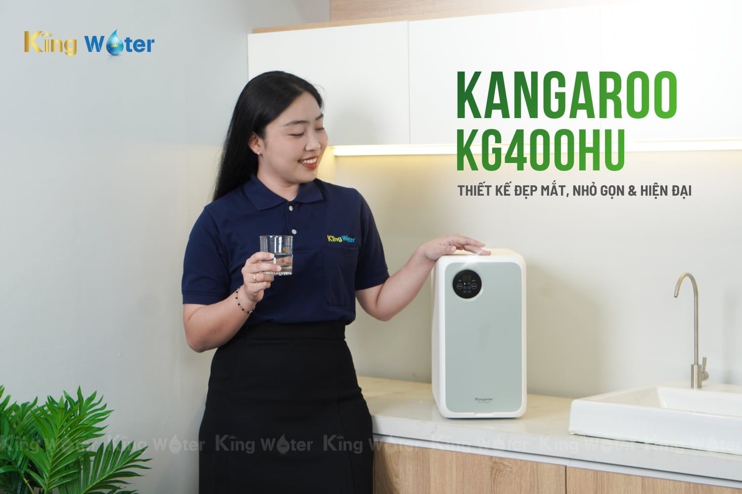 Máy lọc nước Kangaroo KG400HU với kiểu dáng nhỏ gọn, hiện đại