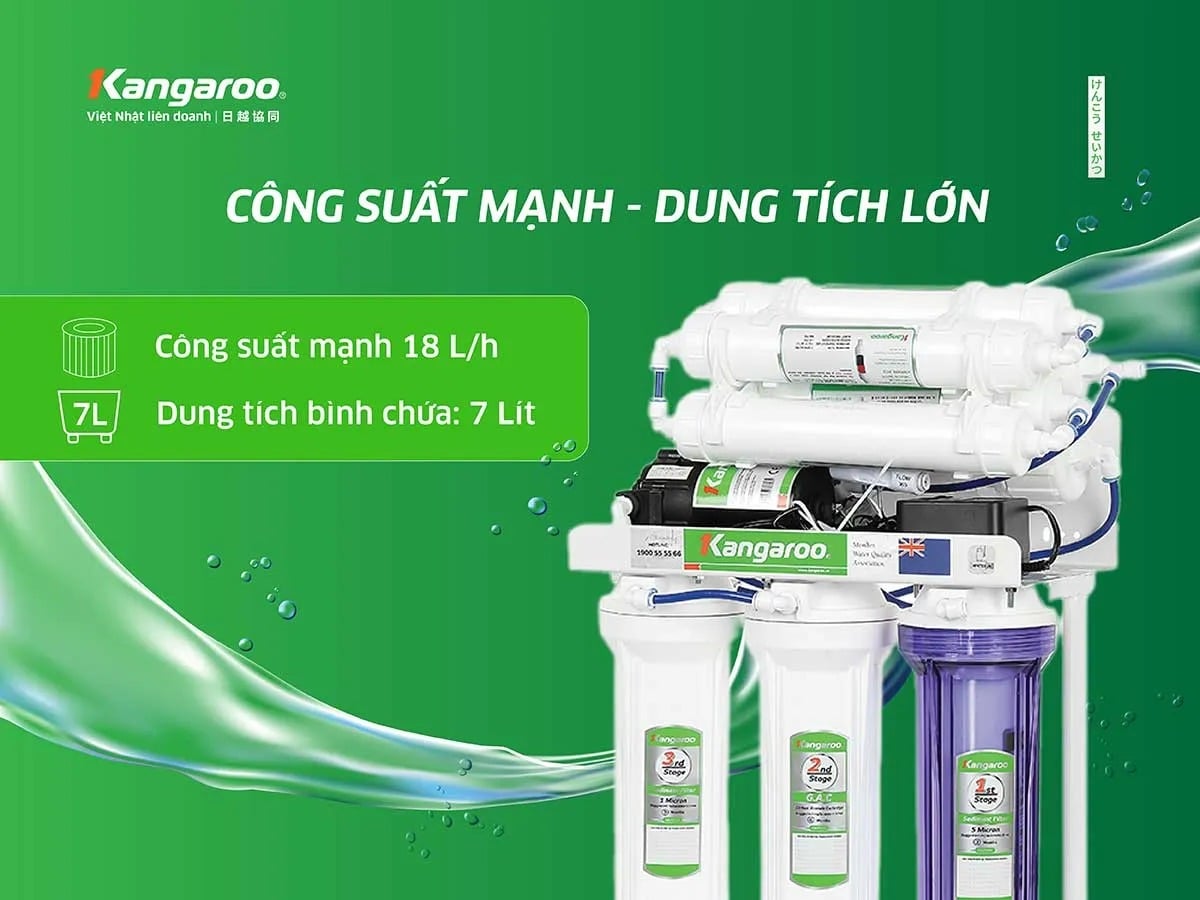 Kangaroo KGRP10 công suất lọc đạt 18L/giờ