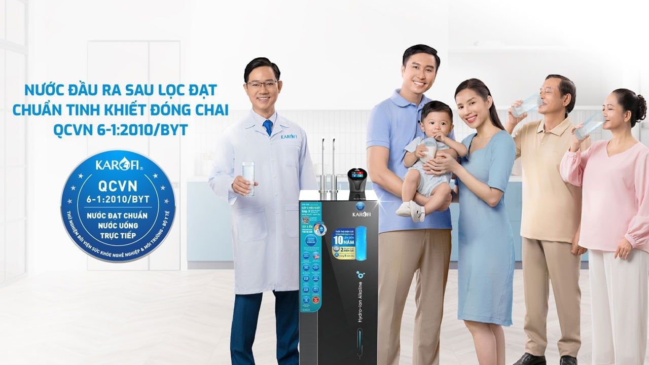 Máy lọc nước Karofi KAE-S86 cho nước uống trực tiếp đạt chuẩn Bộ Y tế, phù hợp cho trẻ em và người lớn tuổi