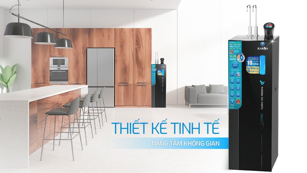 Máy lọc nước RO nóng lạnh Karofi KAE-S86 với thiết kế tủ đứng cao cấp, nâng tầm không gian sống