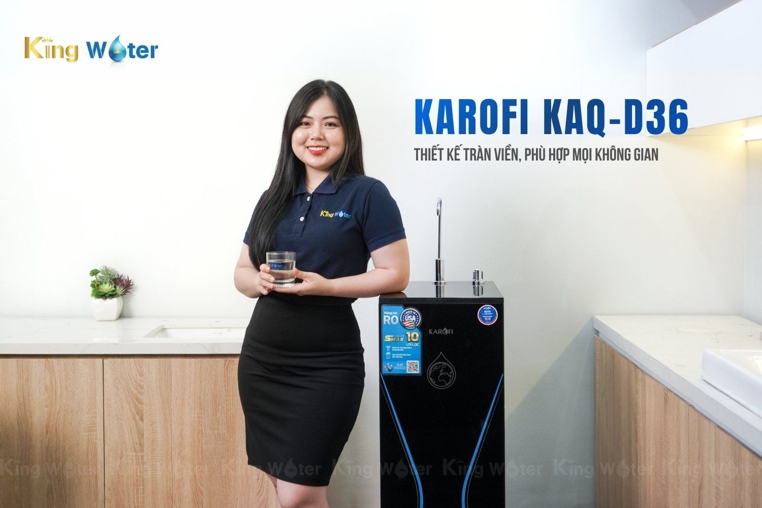 Máy lọc nước Karofi KAQ-D36 thiết kế đẹp mắt, phù hợp mọi không gian