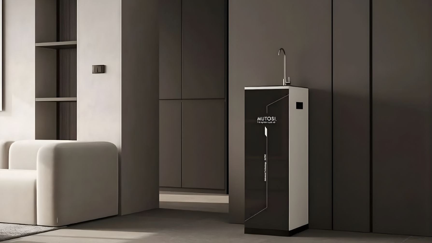 Máy lọc nước Mutosi thiết kế tủ đứng, phù hợp nhiều không gian