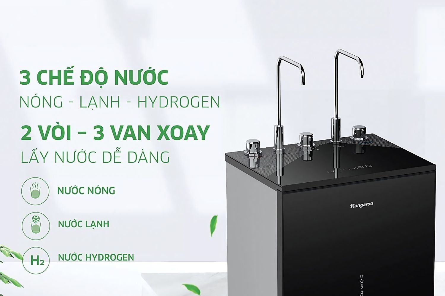 3 chế độ nước tiện lợi, linh hoạt, phù hợp nhiều nhu cầu khác nhau