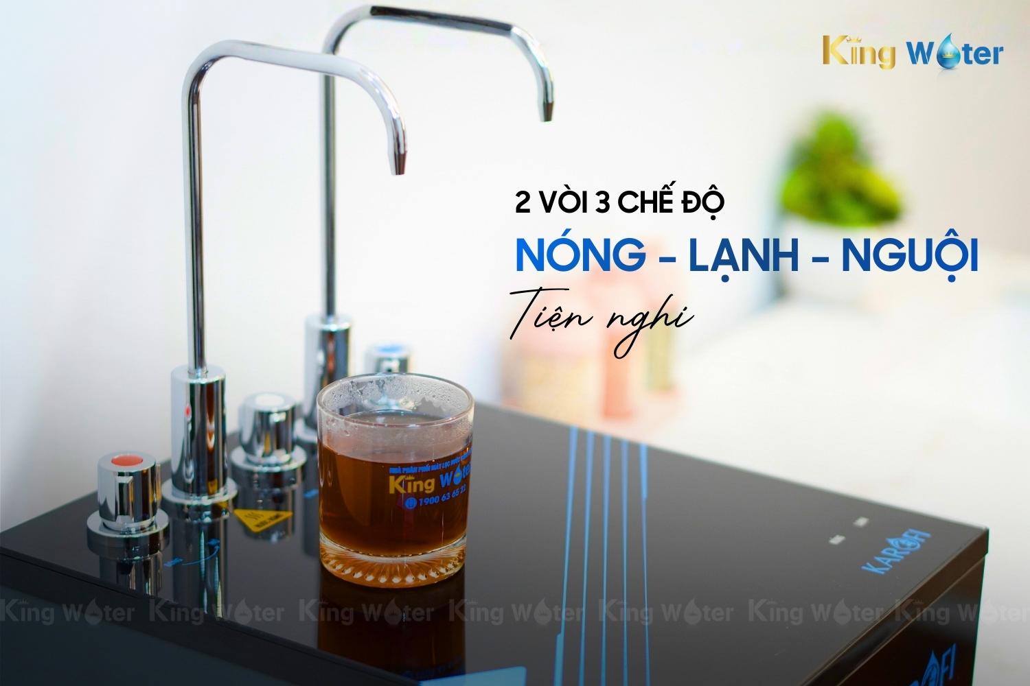 Máy lọc nước KAD-L68 có 3 chế độ nước Nóng - Lạnh - Nguội tiện lợi