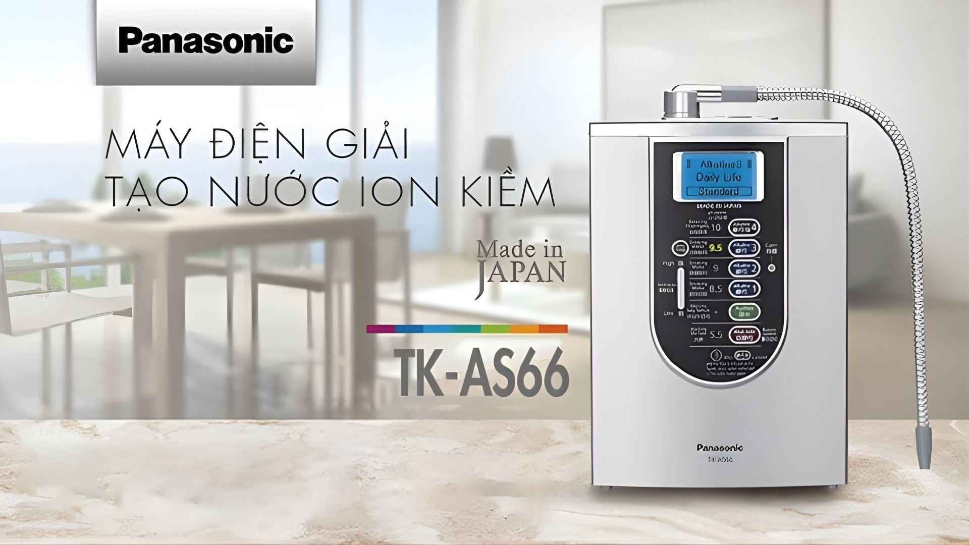 Máy lọc nước điện giải ion kiềm Panasonic - Tạo nước kiềm trung hoà axit