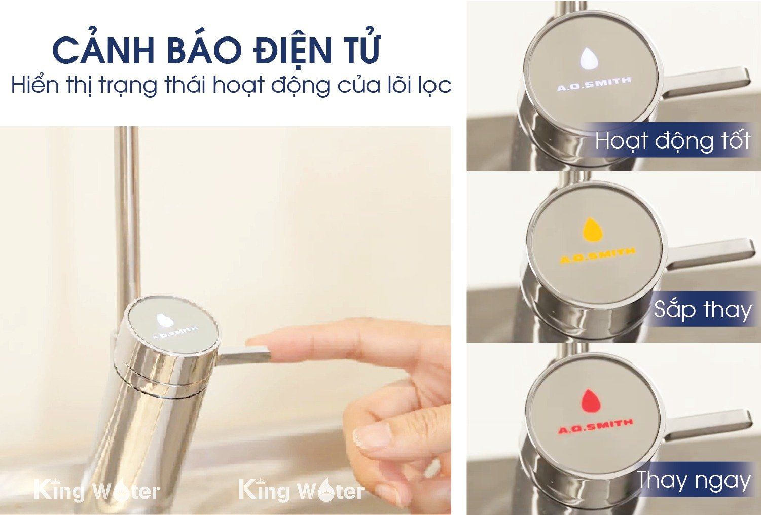 Aosmith G2 có vòi nước điện tử hiện đại và thông minh