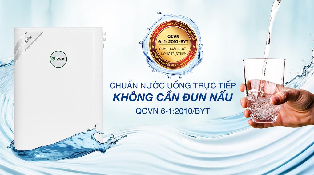Máy lọc nước A. O. Smith S400 Chất Lượng Nước Đạt Chuẩn Bộ Y Tế – An Toàn Để Uống Trực Tiếp