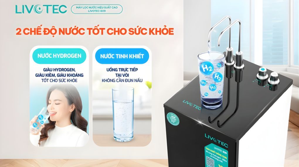2 chế độ nước đáp ứng hoàn hảo nhu cầu nước sạch tinh khiết và nước khoáng