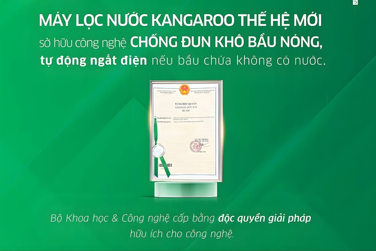 Kangaroo KG12A6 tích hợp hệ thống chống đun khô bầu đun nóng