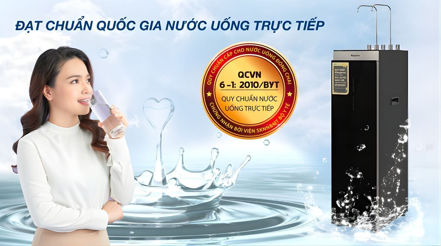 Kangaroo KG12A6 đạt chuẩn nguồn nước an toàn của Bộ Y Tế