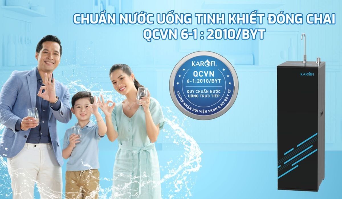 Karofi KAQ-D20 chuẩn nước uống tinh khiết đóng chai của BYT