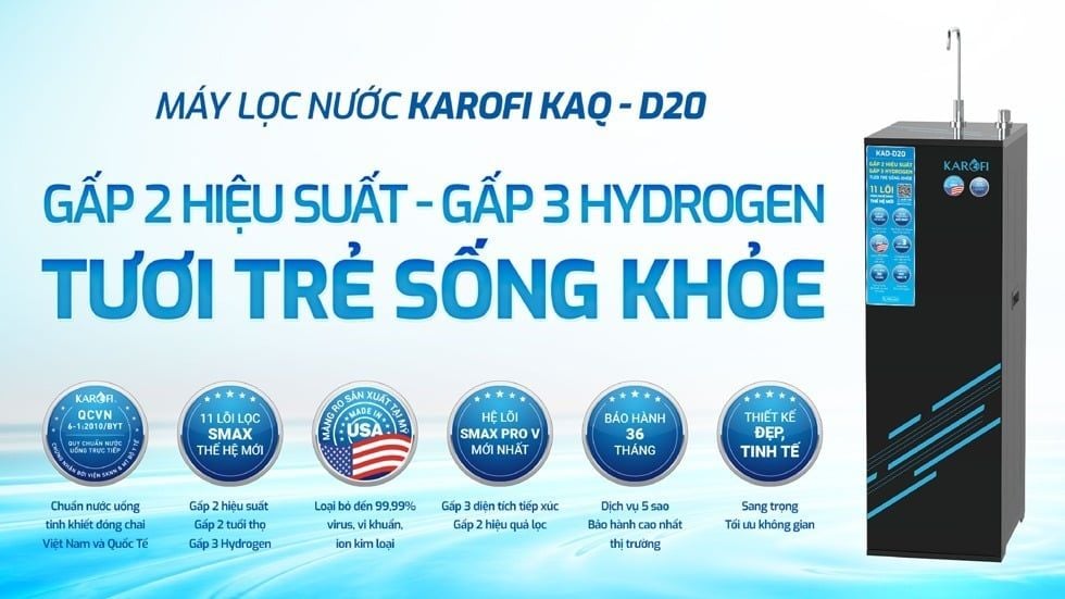Máy lọc nước Karofi KAQ-D20 - 11 Lõi Mới Nhất 2024