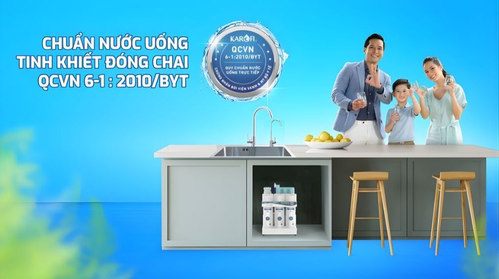 Nước sau lọc đạt chuẩn nước uống tinh khiết đóng chai QCVN 6-1:2010 BYT