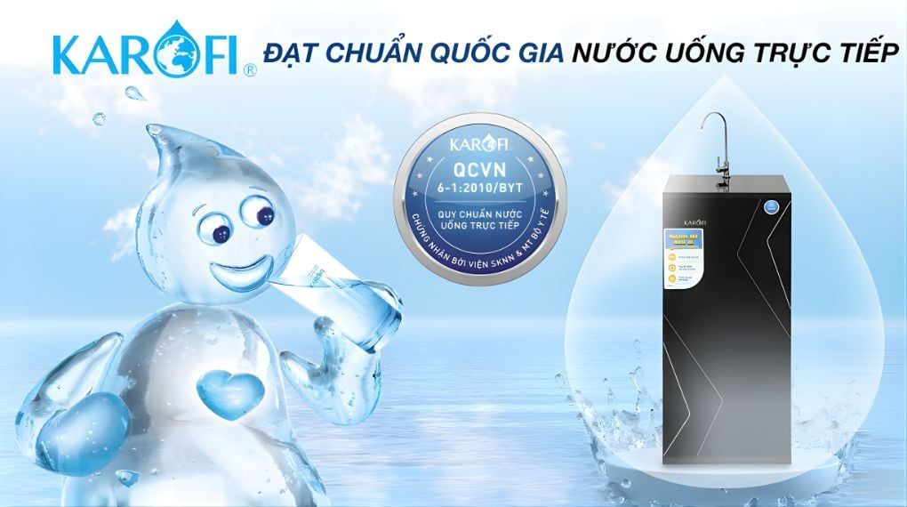 Nước sau khi lọc đạt tiêu chuẩn nước uống trực tiếp