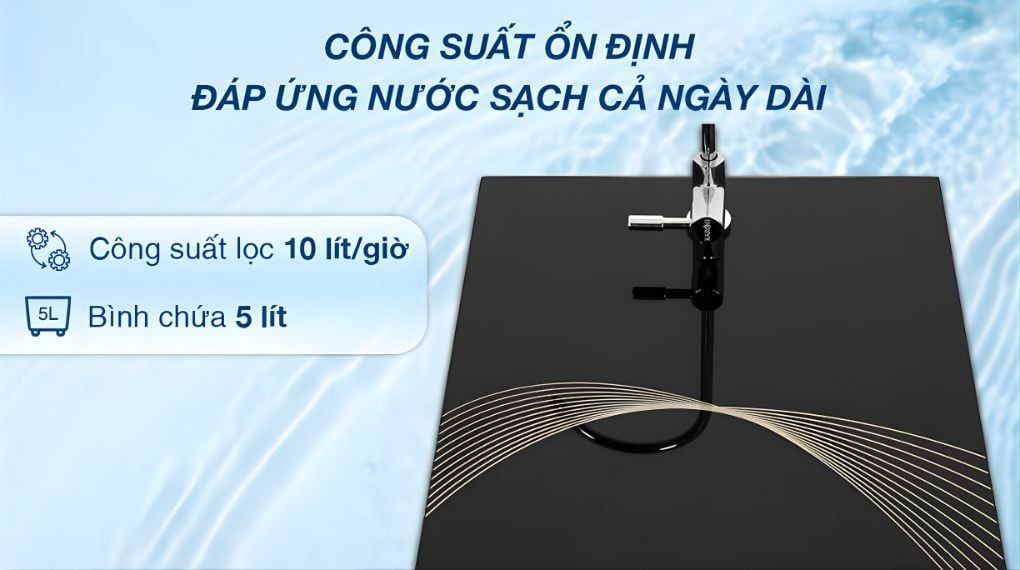 Công suất lọc mạnh mẽ đáp ứng vừa đủ nhu cầu dùng nước sạch mỗi ngày