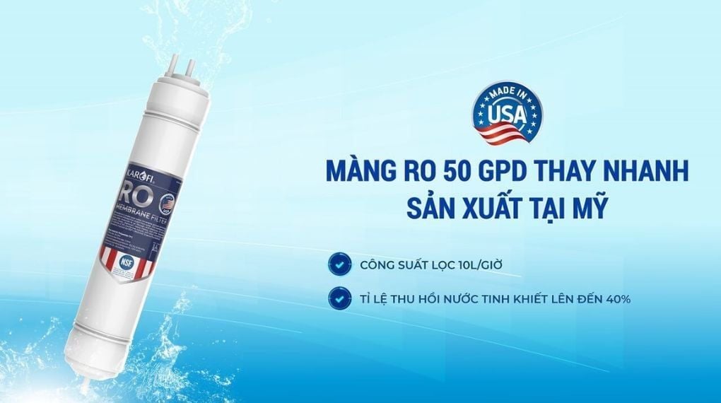 Màng lọc RO loại bỏ đến 99,99% chất gây hại